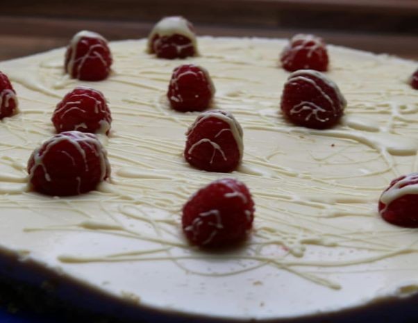 Chocolate Cheesecake mit Himbeeren