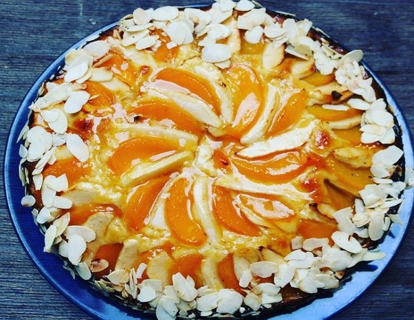 Apfel Pfirsich Marzipan Kuchen