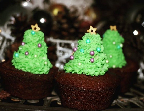 Weihnachtstanne Cupcakes